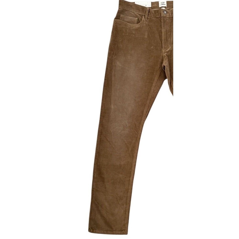 Flint And Tinder Brown Slim Fit Corduroy Men’s Pants Size 32 By 32 - Picture 3 of 10
